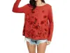 Phil Love Flower Print Top In Rust In Multi