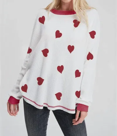 Phil Love Hearts Top In Red/white