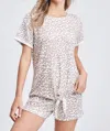 Phil Love Leopard Loungewear Short Set In Cream In White