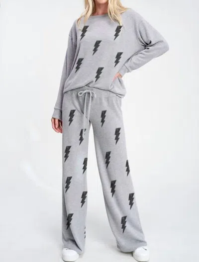 Phil Love Lightning Loungewear Set In Heather Grey