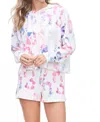Phil Love Rainbow Leopard Shorts Set In Ivory In White