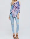 Phil Love Starburst Cold Shoulder Tie Dye Top In Multi In Multi