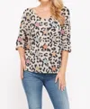 Phil Love Stars & Leopard Knit Top In Multi In Multi