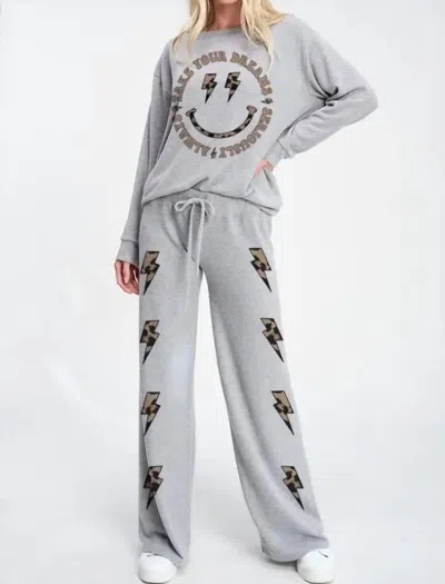 Phil Love Women's Take Your Dreams Seriously Always Lounge Set In Gray