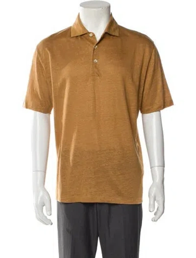 Pre-owned Phil Petter Collar Short Sleeve Polo Shirt W/ Tags In Yellow