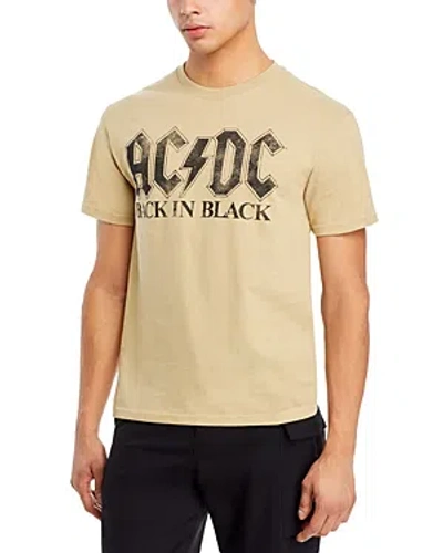 Philcos Ac/dc Back In Black Cotton Graphic Tee In Sand