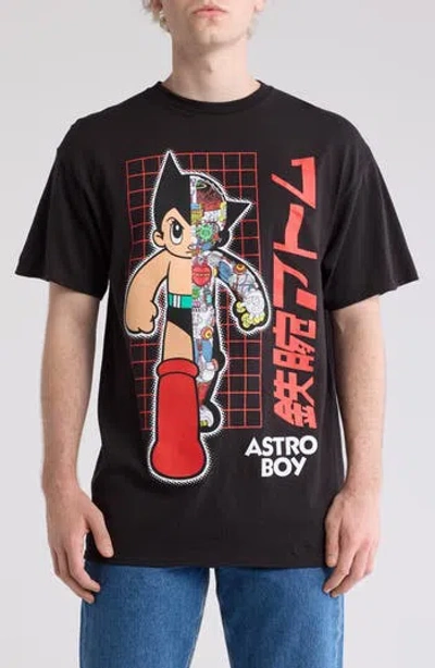 Philcos Astro Boy Grid Cotton Graphic T-shirt In Black