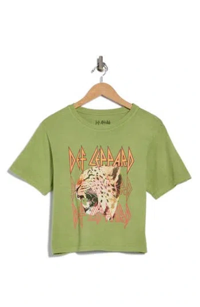 Philcos Def Leppard Growl Cotton Graphic T-shirt In Green