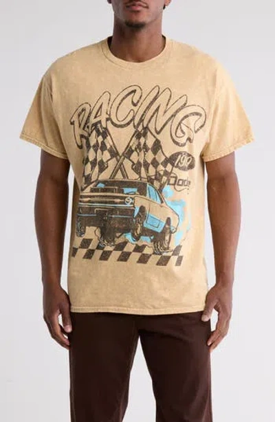 Philcos Dodge Racing Cotton Graphic T-shirt In Sand Mineral
