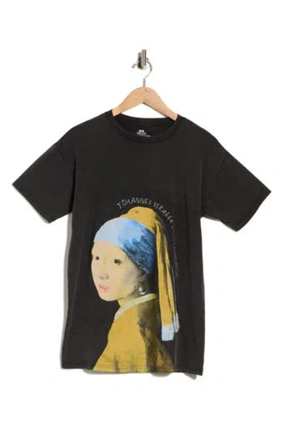 Philcos Girl With A Pearl Earring Cotton T-shirt In Black