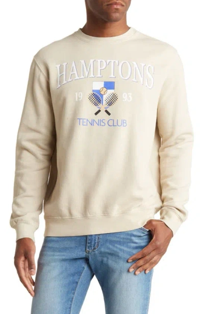 Philcos Hamptons Tennis Club Long Sleeve Sweatshirt In Sand Wash