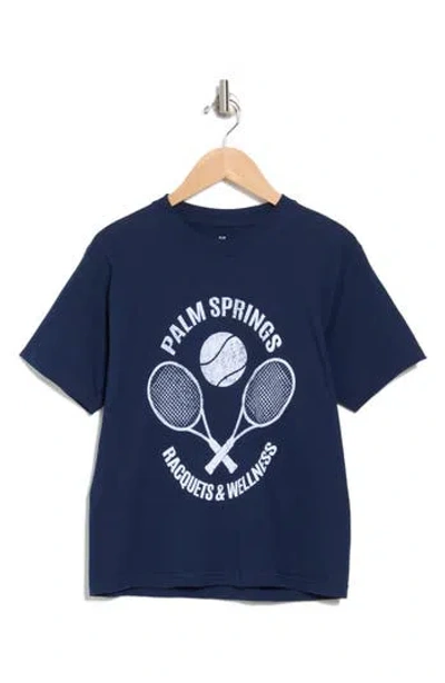 Philcos Kids' Palm Springs Racquets Cotton Graphic T-shirt In Blue