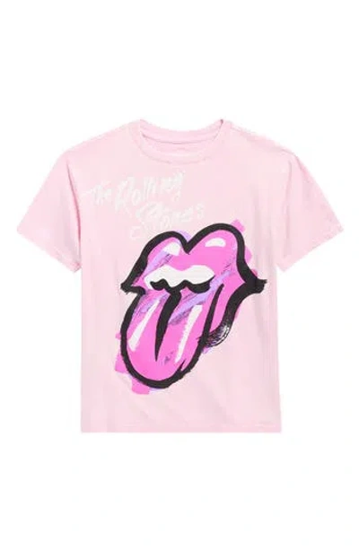 Philcos Kids' The Rolling Stones Tongue Cotton Graphic T-shirt In Pink