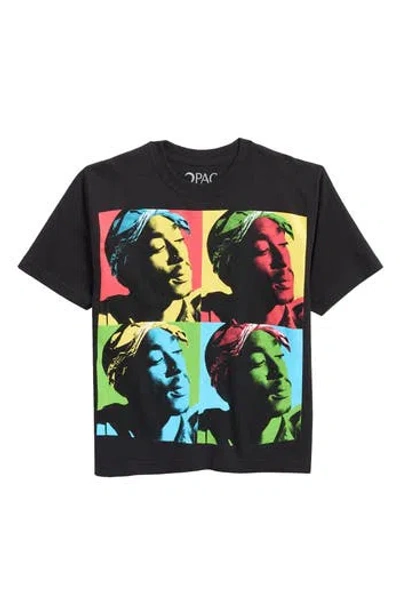 Philcos Kids' Tupac Pop Art Graphic T-shirt In Black