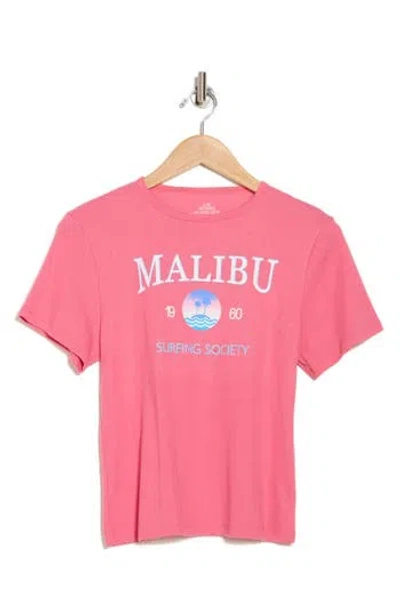 Philcos Malibu Surfing Club Graphic T-shirt In Light Pink
