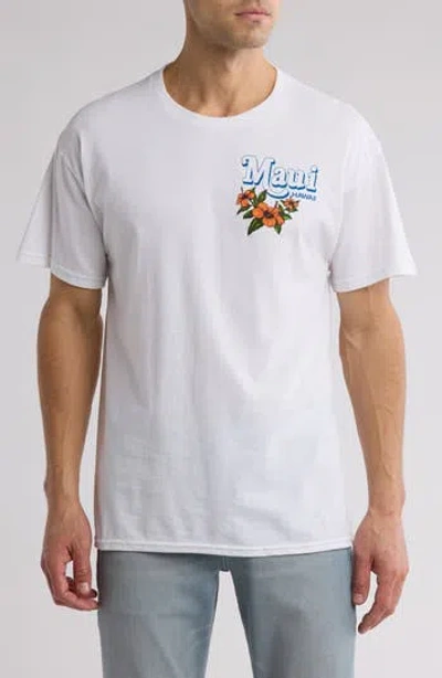 Philcos Maui Hawaii Graphic Print T-shirt In White