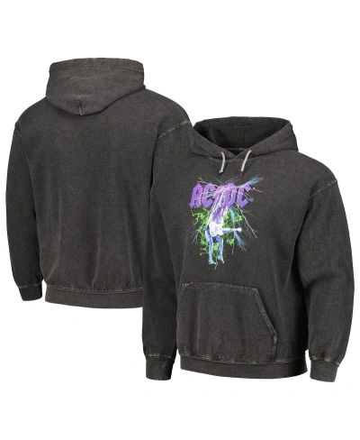 Philcos Men's Black Ac/dc Lightning Washed Pullover Hoodie