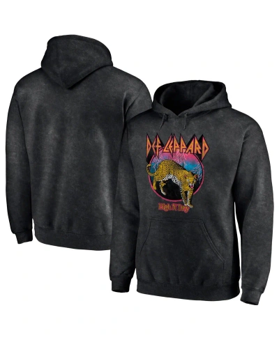 Philcos Men's Black Def Leppard High N' Dry Washed Pullover Hoodie