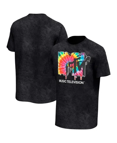 Philcos Men's Black Mtv Washed Color Logo T-shirt
