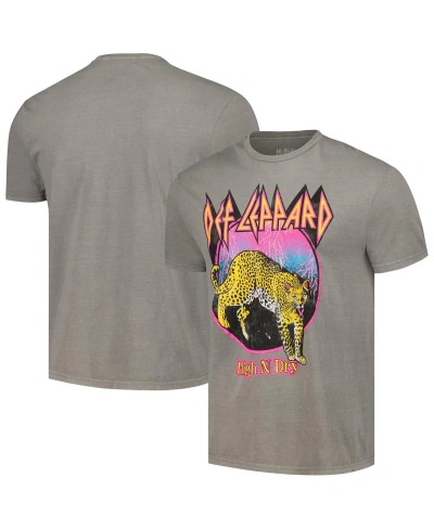 Philcos Men's Charcoal Distressed Def Leppard High N' Dry Washed Graphic T-shirt