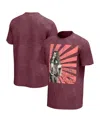 Philcos Men's Maroon Distressed Janis Joplin Scripts Washed Graphic T-shirt In Maroon
