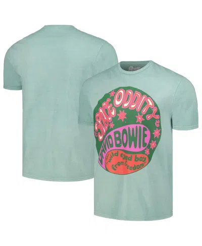 Philcos Men's Mint Distressed David Bowie Oddity Washed Graphic T-shirt