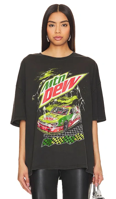 Philcos Mountain Dew Racing Oversized Tee In Black Pigment