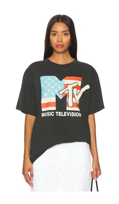 Philcos Mtv U.s.a. Boxy Tee In Black Pigment