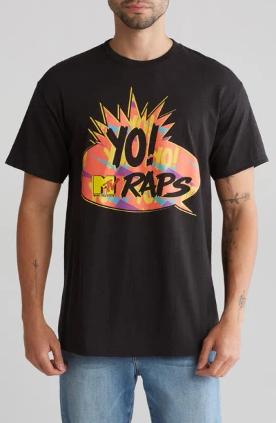 Philcos Mtv Yo Raps Cotton Graphic T-shirt In Black