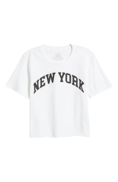 Philcos New York Crop Cotton Graphic T-shirt In White