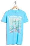 Philcos Oleanders Graphic Tee In Blue