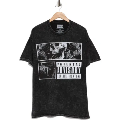 Philcos Parental Advisory Skelleton Graphic Print T-shirt In Black Mineral