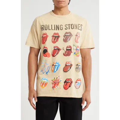 Philcos Rolling Stones Tongue Collage Cotton Graphic T-shirt In Brown