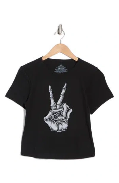 Philcos Skeleton Peace Graphic T-shirt In Black