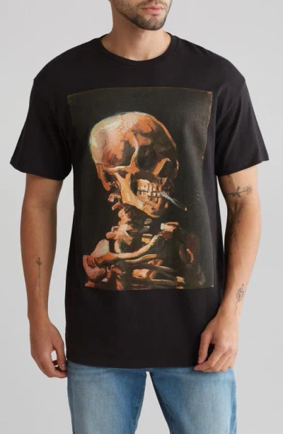 Philcos Smoking Skull Graphic T-shirt In Black
