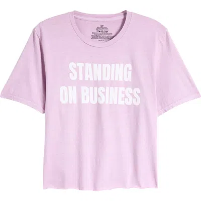 Philcos Standing On Business Cotton Graphic T-shirt In Mauve