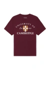 Philcos University Of Cambridge Logo Boxy Tee In Burgundy