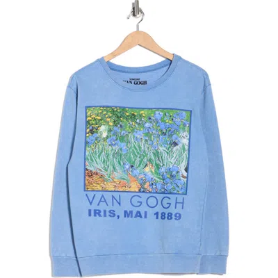 Philcos Van Gogh Iris Mai Crewneck Sweatshirt In Blue