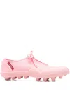 Phileo Lace-up Studded Ballet Flats In Pink