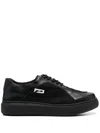 Phileo Paris Logo-patch Low-top Sneakers In Black