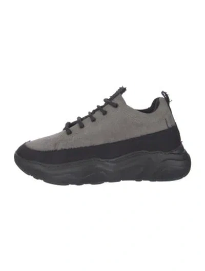 Pre-owned Phileo Suede Raw-edge Trim Chunky Sneakers In Grey