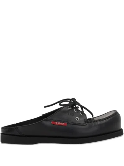 Phileo X Tbs Flat Mules In Black