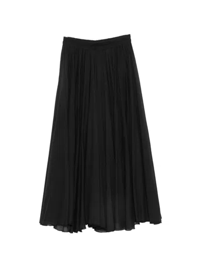 Philia Loft Pleated Elasticated-waist Midi Skirt In Black