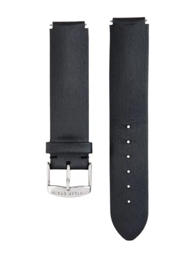 Pre-owned Philip Stein 18mm Patent Watch Strap In Blue