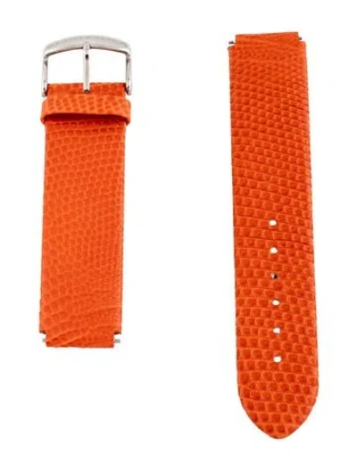 Pre-owned Philip Stein 18mm Watch Strap In Orange
