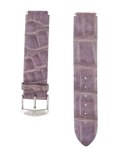 Pre-owned Philip Stein 18mm Watch Strap In Purple