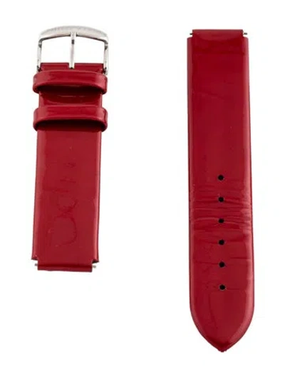 Pre-owned Philip Stein 18mm Watch Strap In Red