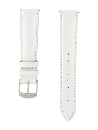 Pre-owned Philip Stein 18mm Watch Strap In White
