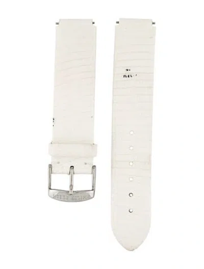 Pre-owned Philip Stein 18mm Watch Strap In White