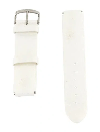 Pre-owned Philip Stein 18mm Watch Strap In White